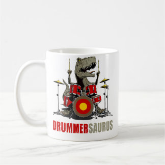 Dinosaur Playing Drum Musician T Rex Drummersaurus Kaffeetasse