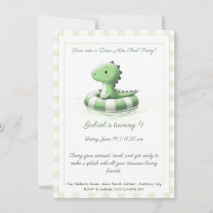 Dinosaur Pool Party Anniversaire Invitation