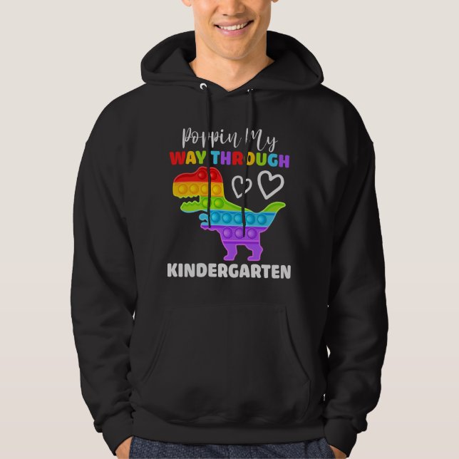 Dinosaur Poppin My Way Through Kindergarten Hoodie (Vorderseite)