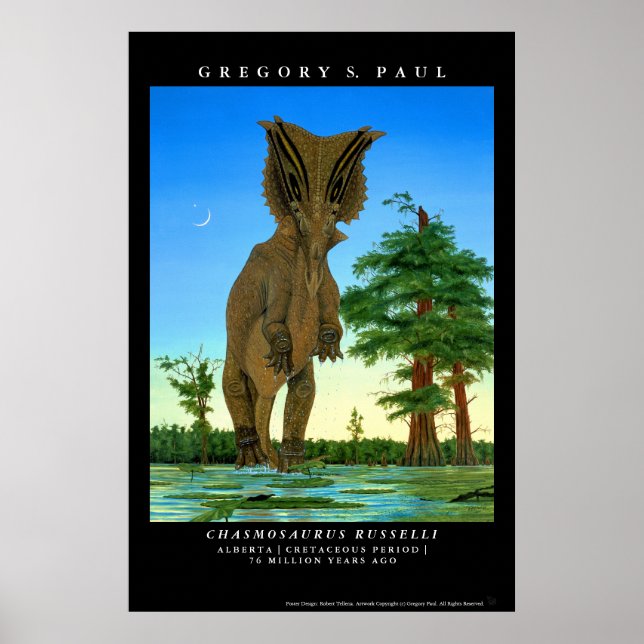 Dinosaur Poster Chasmosaurus Gregory Paul (Vorne)