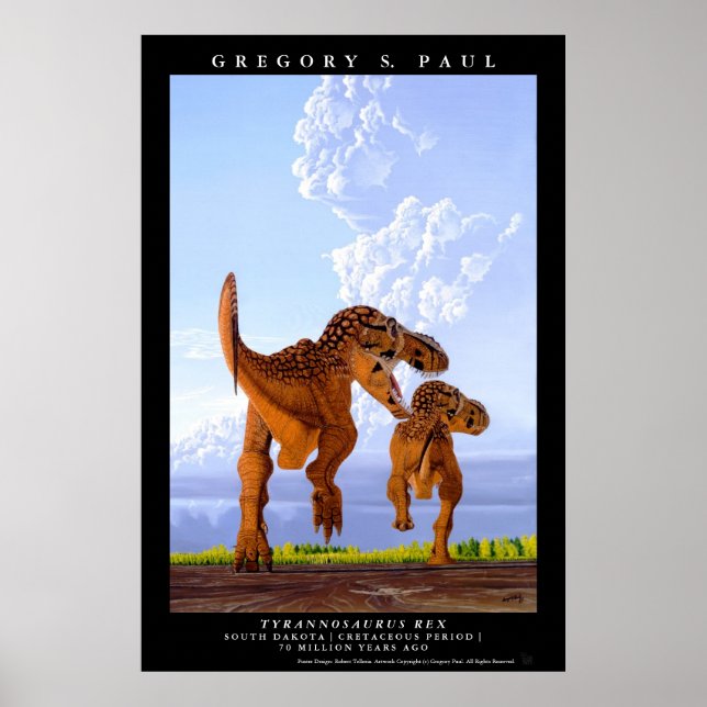 Dinosaur Poster Tyrannosaurus T rex Greg Paul (Vorne)