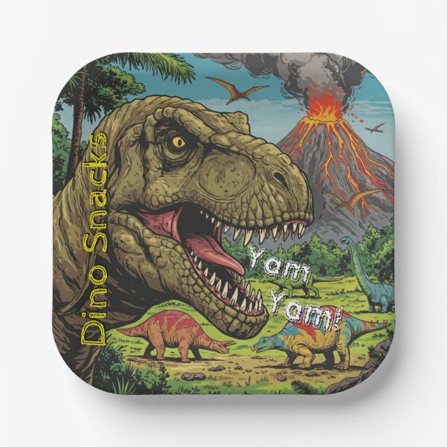 Dinosaur Prähistorisches Party Pappteller (Vorderseite)