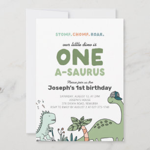 Dinosaur Premier Invitation de fête d'anniversaire