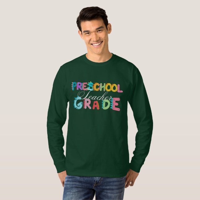 Dinosaur Preschool GRADE Squad Lehrschule T-Shirt (Vorne ganz)