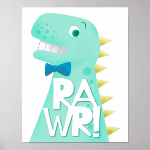 Dinosaur RAWR Kinderzimmer Raum Poster