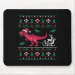 Dinosaur Reindeer Sleigh Ugly Christmas Mousepad<br><div class="desc">Dinosaur Reindeer Sleigh Ugly Christmas</div>