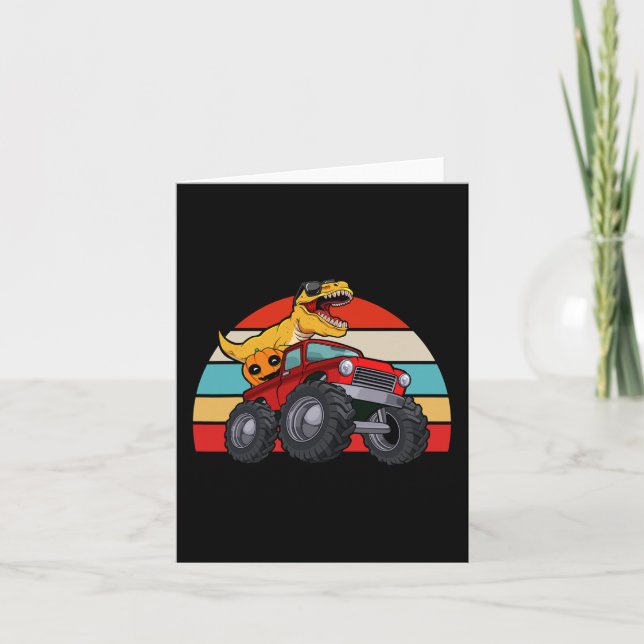 Dinosaur Reitmonster Truck Lazy Halloween Costu Karte (Vorderseite)
