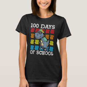 Dinosaur Rex Happy 100. Tag der Schule Dino Kinder T-Shirt