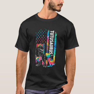 Dinosaur Rex Tutu Saurus Gefärbte Krawatte USA Fla T-Shirt