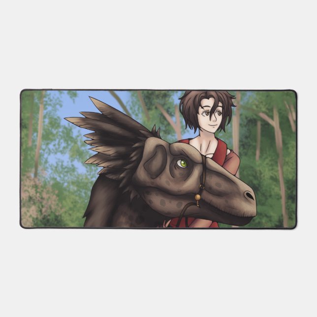 Dinosaur Rider Schreibtischunterlage (Vorderseite)
