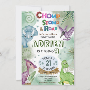 Dinosaur Roar Geburtstagsparty Einladung