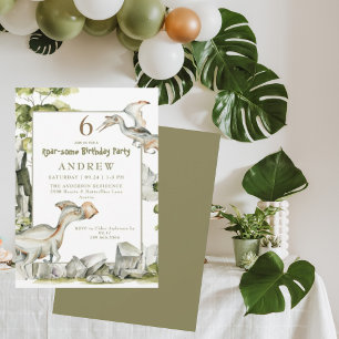 Dinosaur Roar-some Anniversaire Fête Invitation