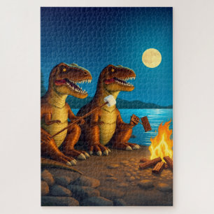 Dinosaur rösten Marshmallows