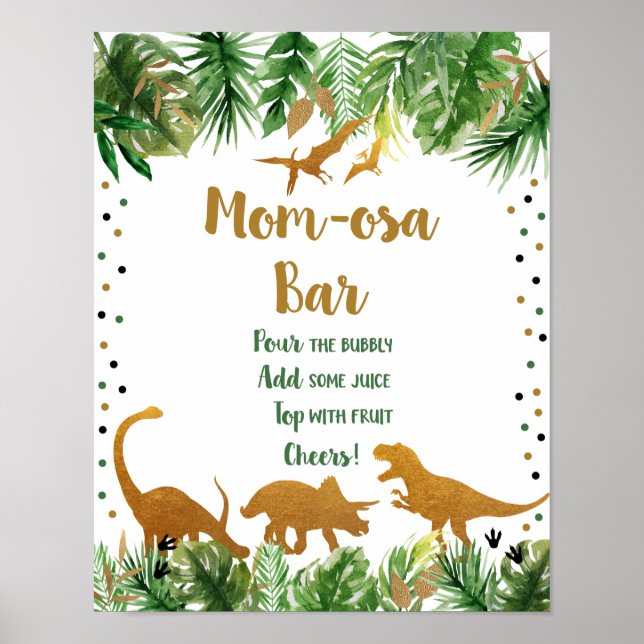 Dinosaur Safari Mimosa Bar Sign Poster (Vorne)