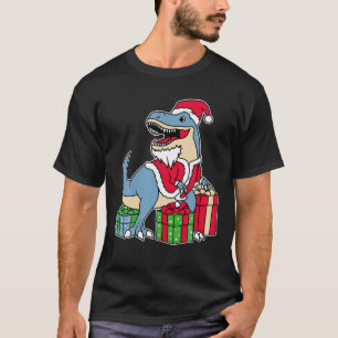 Dinosaur Santa Claus Trex Christmas Boys Girls Xma T-Shirt