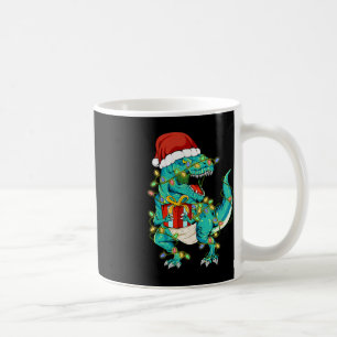 Dinosaur Santa für Boys Girls Weihnachtsbaum Ligh Kaffeetasse