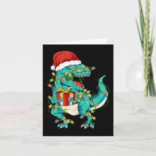Dinosaur Santa für Boys Girls Weihnachtsbaum Ligh Karte
