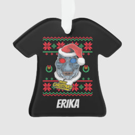 Dinosaur Santa T-Rex Ugly Christmas Ornament