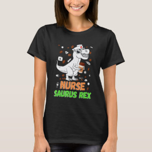 Dinosaur Saubere Pflegekraft Leben Kaffee Rn Murse T-Shirt