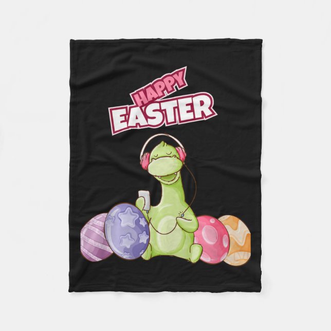 Dinosaur Say Happy Easter Premium Tri-blend  Fleecedecke (Vorderseite)
