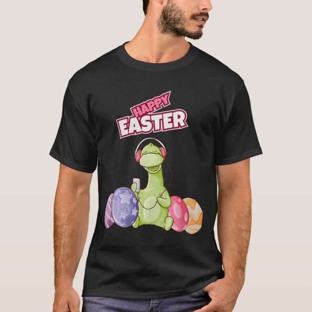 Dinosaur Say Happy Easter Premium Tri-blend  T-Shirt (Vorderseite)