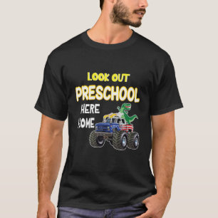 Dinosaur Schüler Reitwagen Ausblick Vorschule H T-Shirt