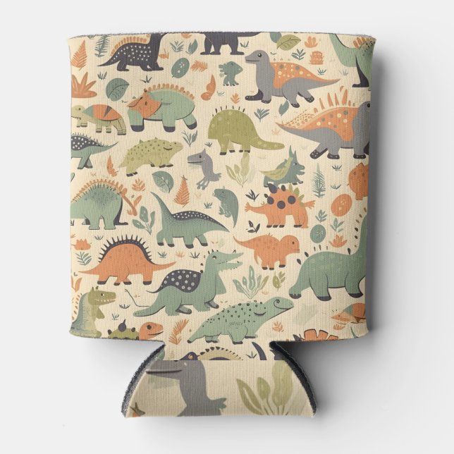 Dinosaur Seamless Pattern Dosenkühler (Vorderseite)