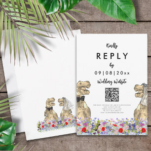 Dinosaur Site Mariage Réponse Code QR Carte RSVP