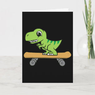 Dinosaur Skateboard fahren Süßes Skateboard Dinosa Karte
