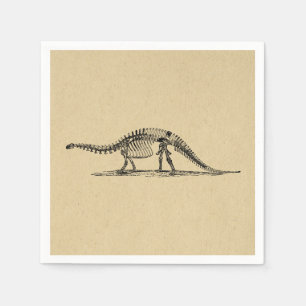Dinosaur Skeleton Vintag Art Serviette