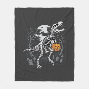 Dinosaur-Skelett Halloween-Kürbis-Friedhof-Desi Fleecedecke