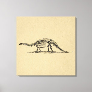 Dinosaur-Skelett Vintage-Kunst Leinwanddruck