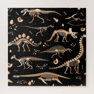 Dinosaur Skelette, Fossilien, Vintage-Muster.