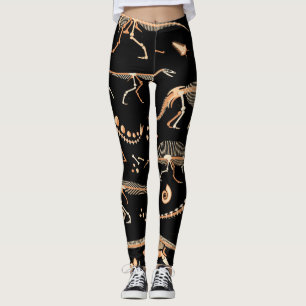Dinosaur Skelette, Fossilien, vintage Muster. Leggings
