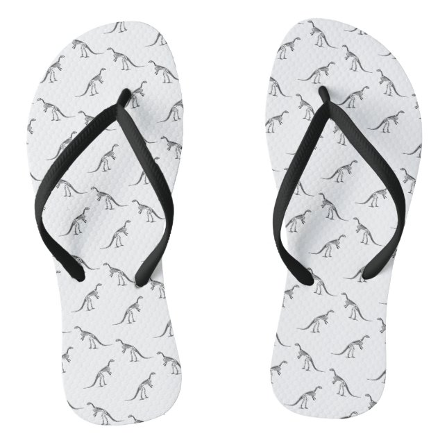 Dinosaur Skelette Muster CUSTOM HINTERGRUNDFARBE Flip Flops (Fußbett)