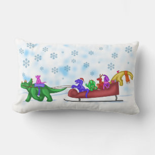 Dinosaur Sleigh Ride Lendenkissen