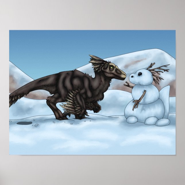 Dinosaur Snowman Poster (Vorne)