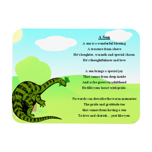 Dinosaur Son Poem Magnet (Horizontal)