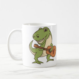 Dinosaur spielt Gitarre Shirt  Cooler Dino Musikli Kaffeetasse
