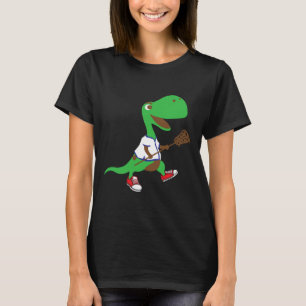 Dinosaur spielt Lacrosse Cool Dino Mannschaftsspor T-Shirt