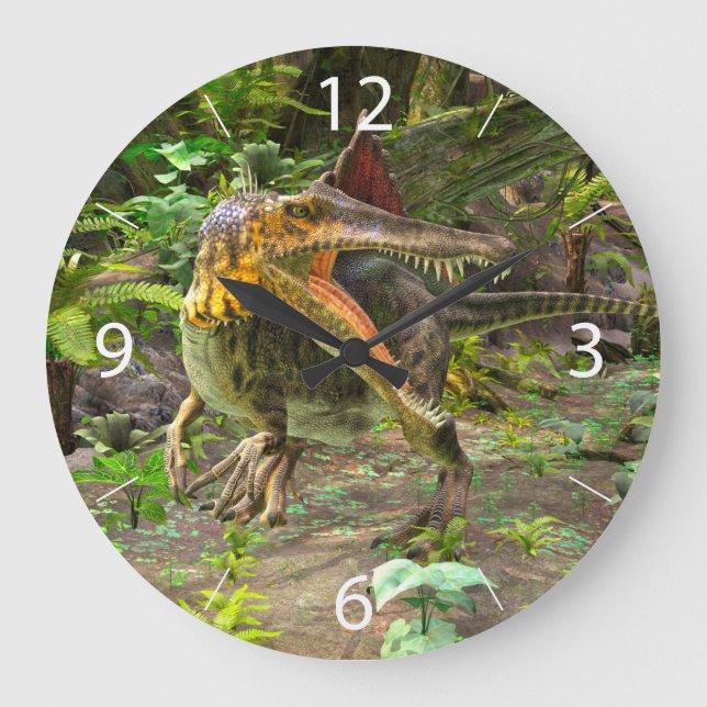 Dinosaur Spinosaurus Große Wanduhr (Vorderseite)