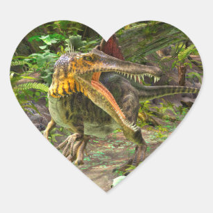 Dinosaur Spinosaurus Herz-Aufkleber