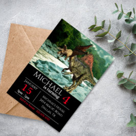 Dinosaur Spinosaurus Landscape Geburtstagsfeier Einladung