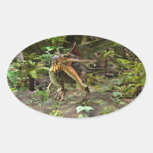 Dinosaur Spinosaurus Ovaler Aufkleber