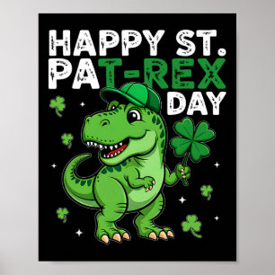 Dinosaur St. Patrick's Day Glücksklee Irischer Jun Poster