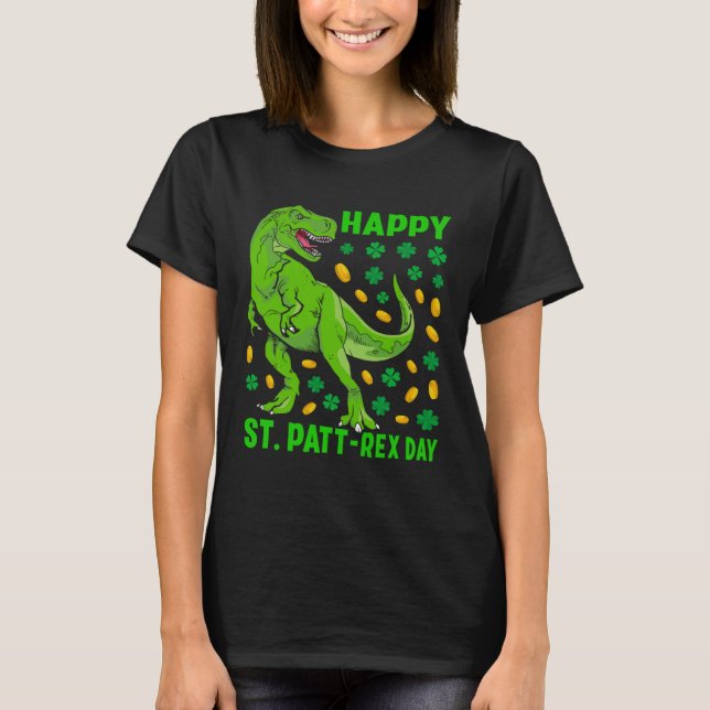 Dinosaur St Patricks Day Happy St Pat Trex Rex Boy T-Shirt (Vorderseite)