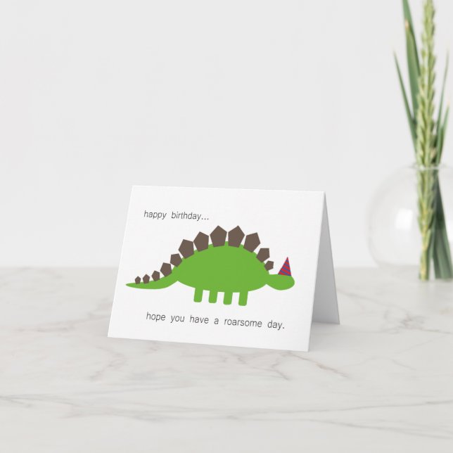 Dinosaur Stegosaurus Geburtstagskarte Karte (Vorderseite)