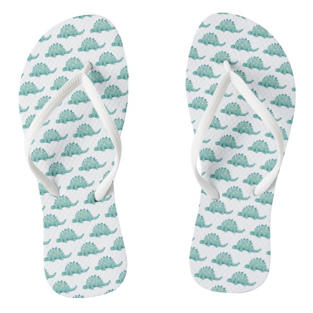 Dinosaur Stegosaurus Pattern Flip Flops (Fußbett)
