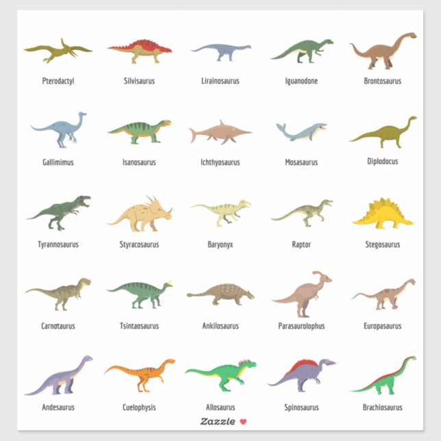 Dinosaur Stickers Aufkleber (Blatt)