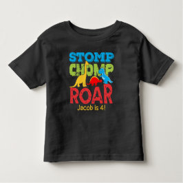 Dinosaur Stomp Chomp Roar Birthday Boy Kleinkind T-shirt